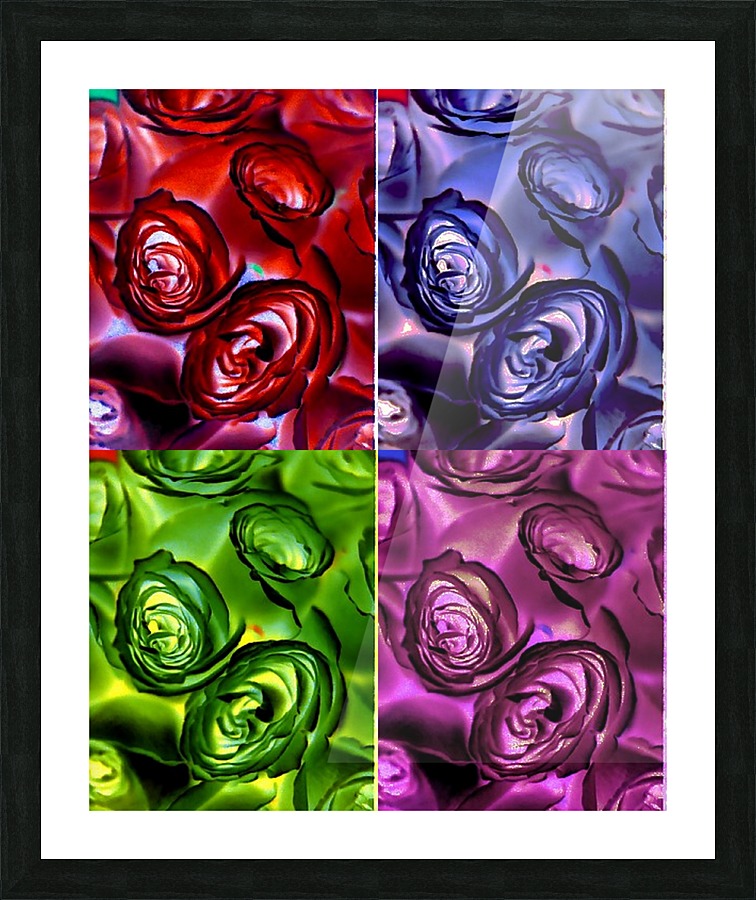 PSYCHEDELIC ROSES  Picture Frame print