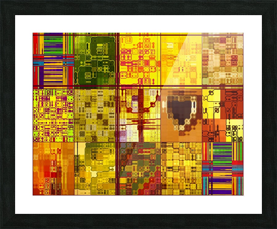 YELLOW COLLAGE Picture Frame print