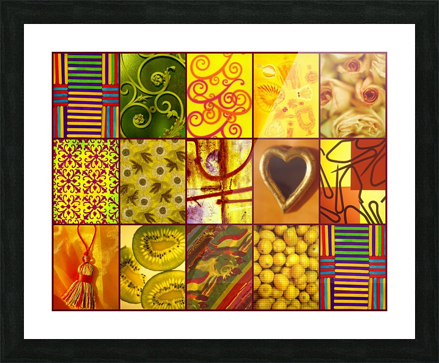 COLLAGE JAUNE Picture Frame print