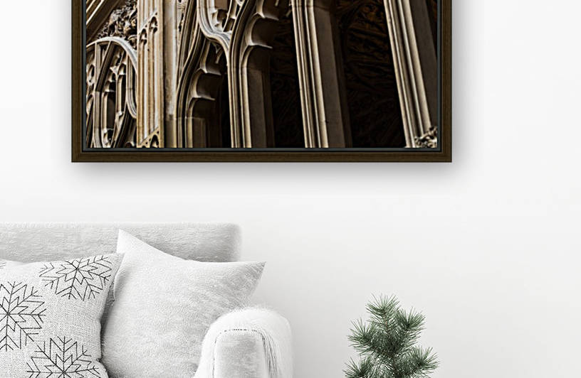 Stonework arches at Bath Abbey by Lewis Marshall