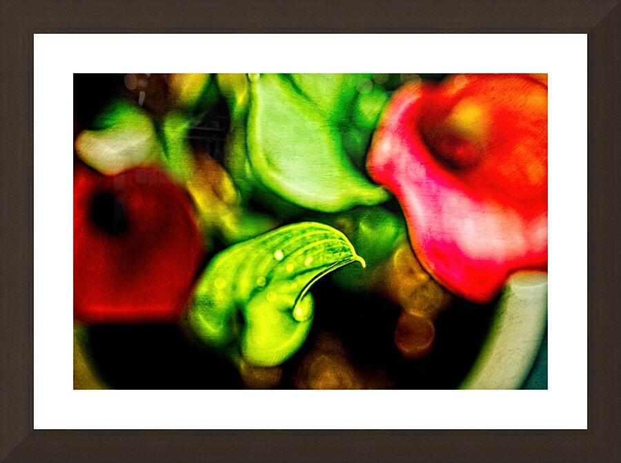 Festive Red Calla Lilly Picture Frame Printing