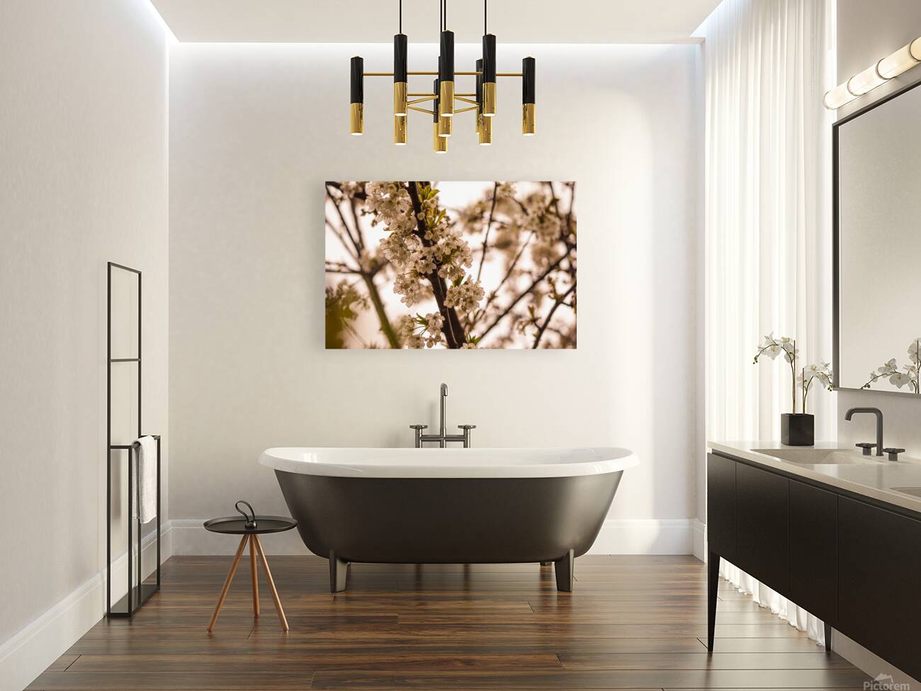 Antiqued Cherry Blossoms  Reproduction