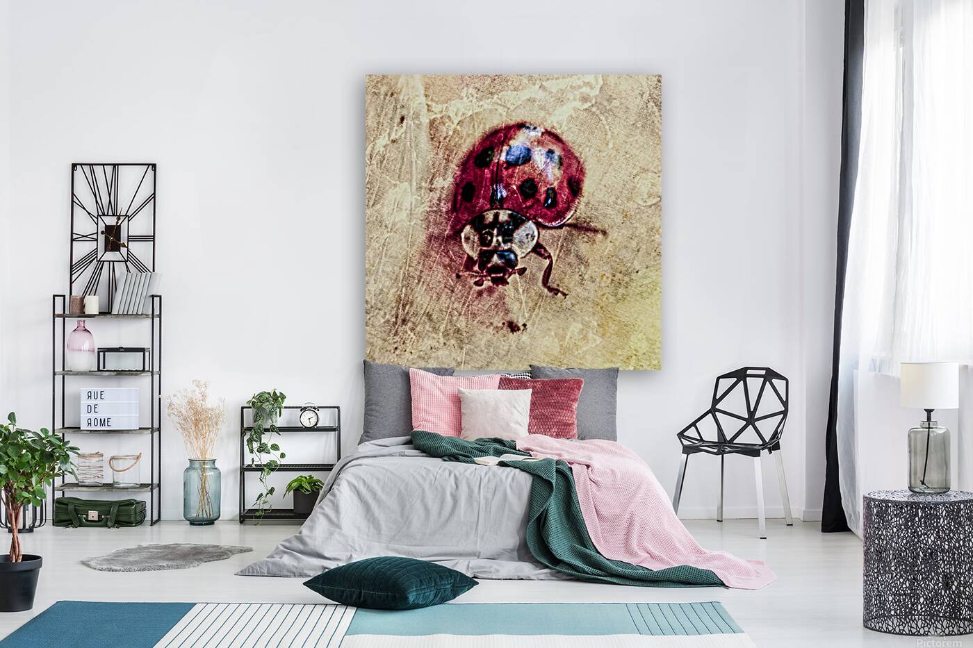 Painterly Lady Bug Reproduction