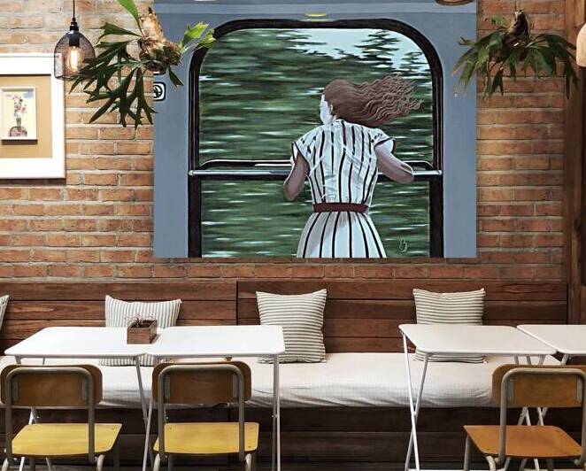 Girl on a Train   by Jennifer Bilyk Art