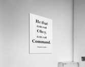 Obey and Command Acrylic Print