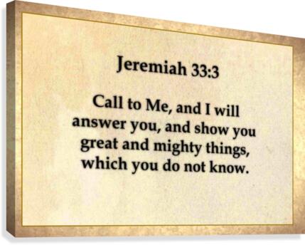 Jeremiah 33 3 Canvas Print