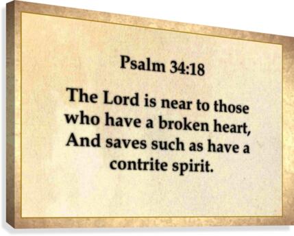 Psalm 34 18 Canvas Print