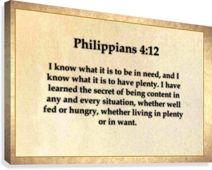 Philippians 4 12 Canvas Print