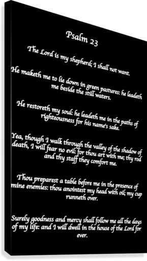 Psalm 23 BW Canvas Print
