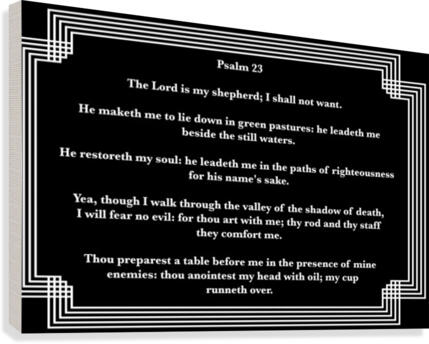 Psalm 23 2BW Canvas Print