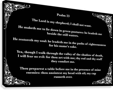 Psalm 23 5BW Canvas Print