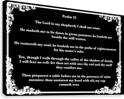 Psalm 23 9BW Canvas Print