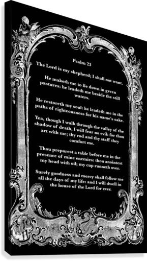 Psalm 23 7BW Canvas Print