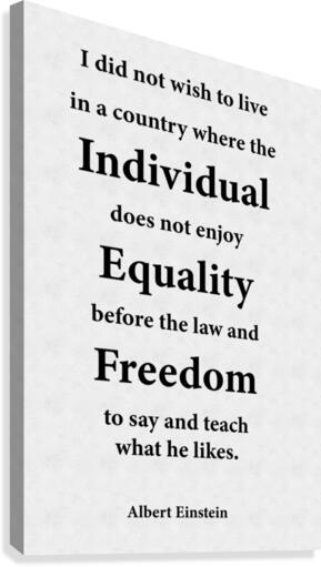 Individual Equality and Freedom Canvas Print