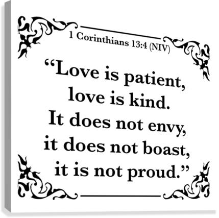 1 Corinthians 13 4 Canvas Print