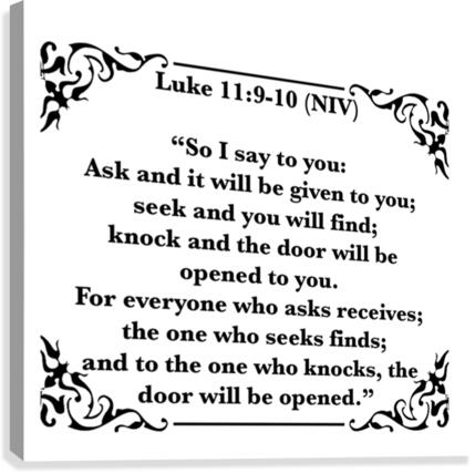 Luke 11 9 10 Canvas Print