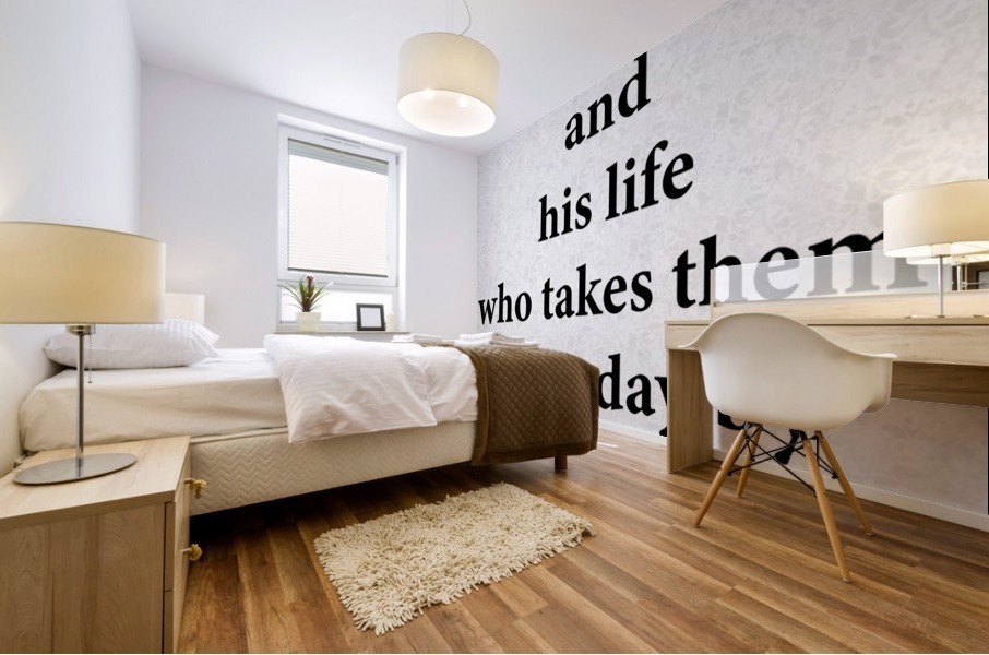 He Only Earns Mural print