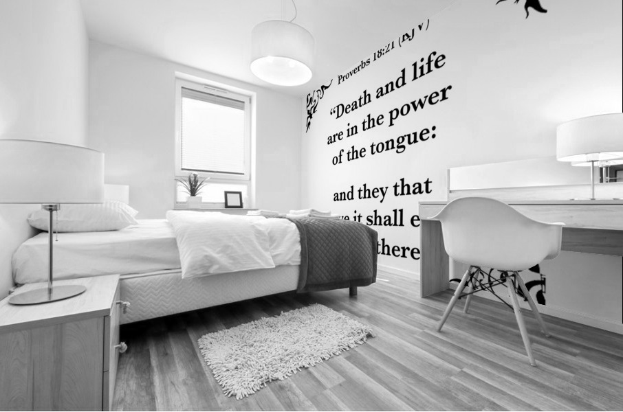 Proverbs 18 21 Mural print