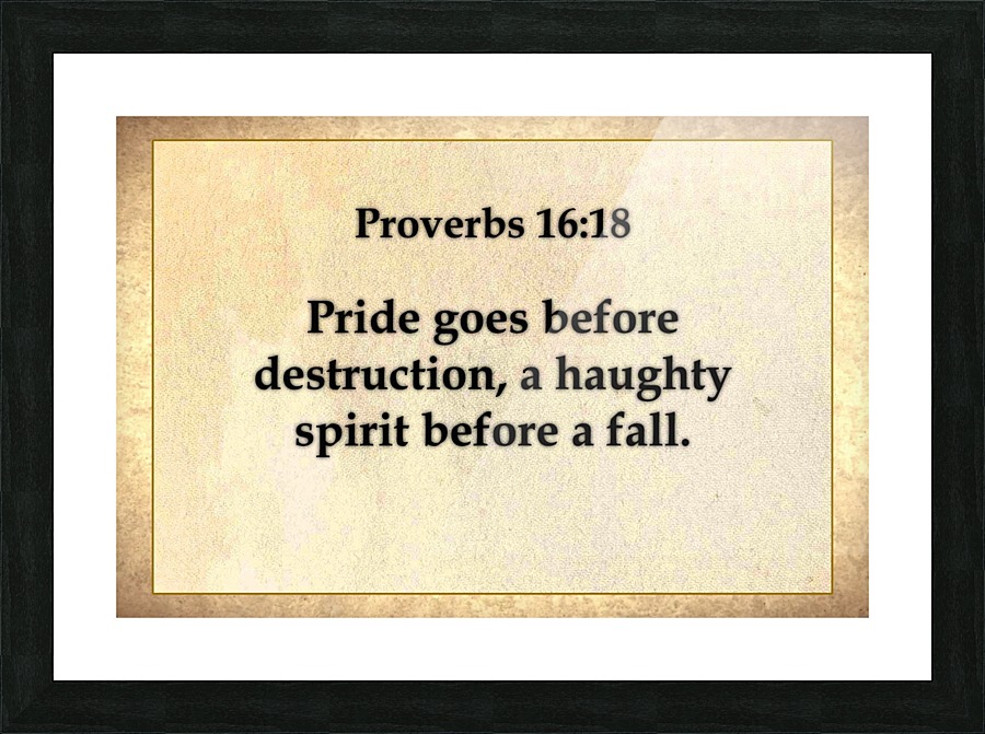 Proverbs 16 18 Picture Frame print