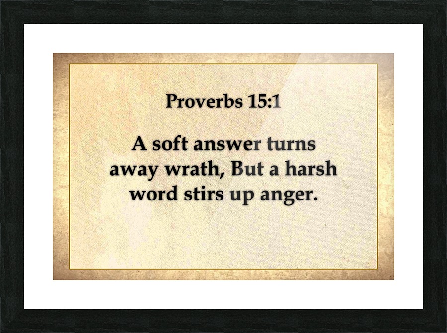 Proverbs 15 1 Picture Frame print
