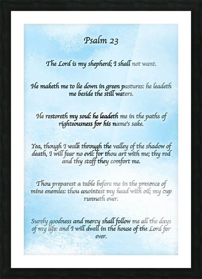 Psalm 23 Clouds Picture Frame print