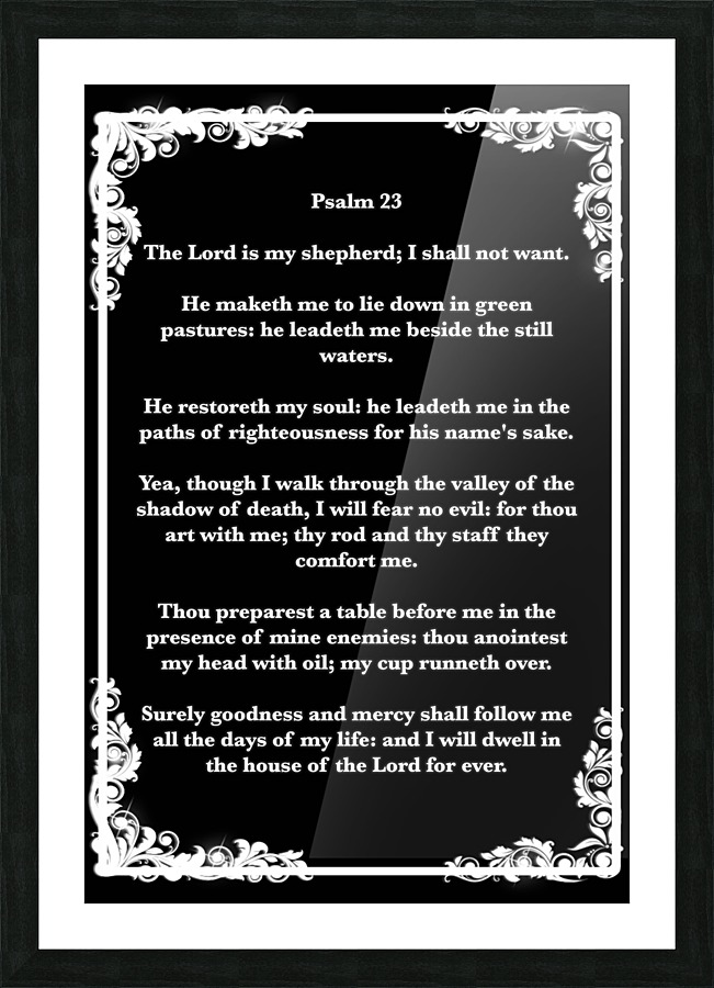 Psalm 23 8BW Picture Frame print