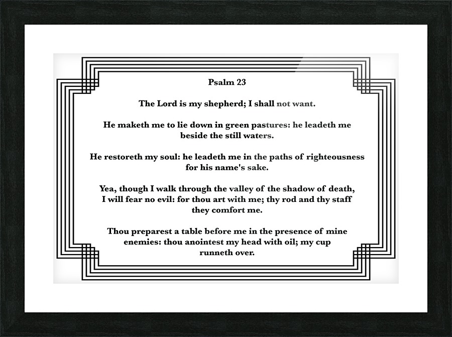 Psalm 23 2WB Picture Frame print