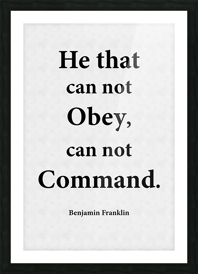 Obey and Command Picture Frame print