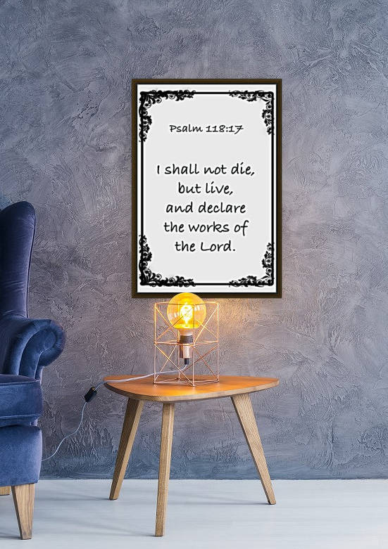Psalm 118 17 8WB by Scripture on the Walls