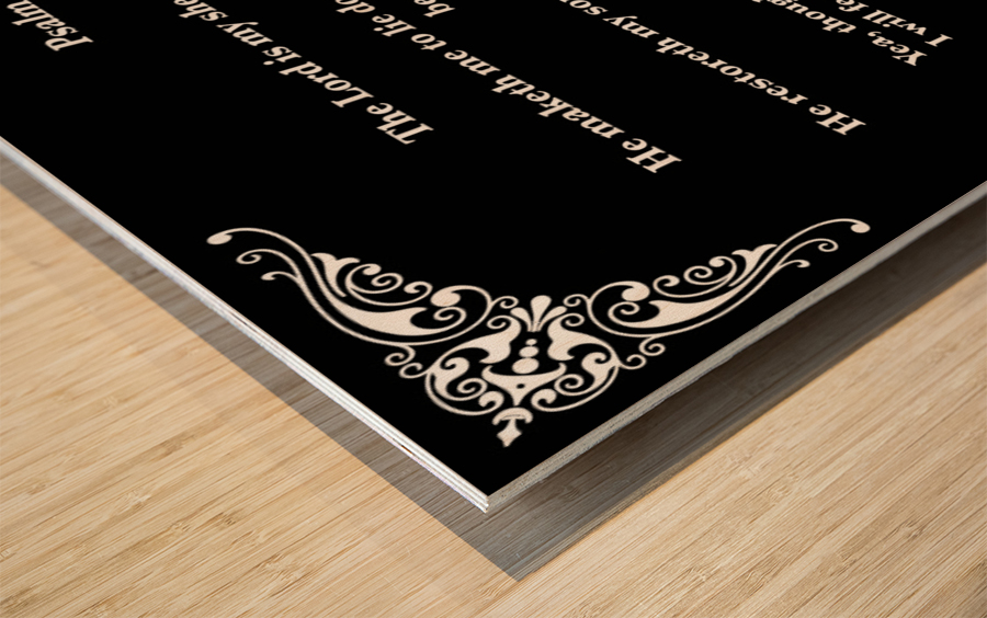 Psalm 23 5BW Wood print