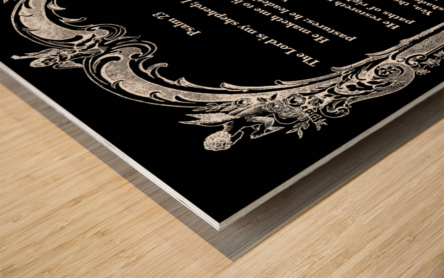 Psalm 23 7BW Wood print