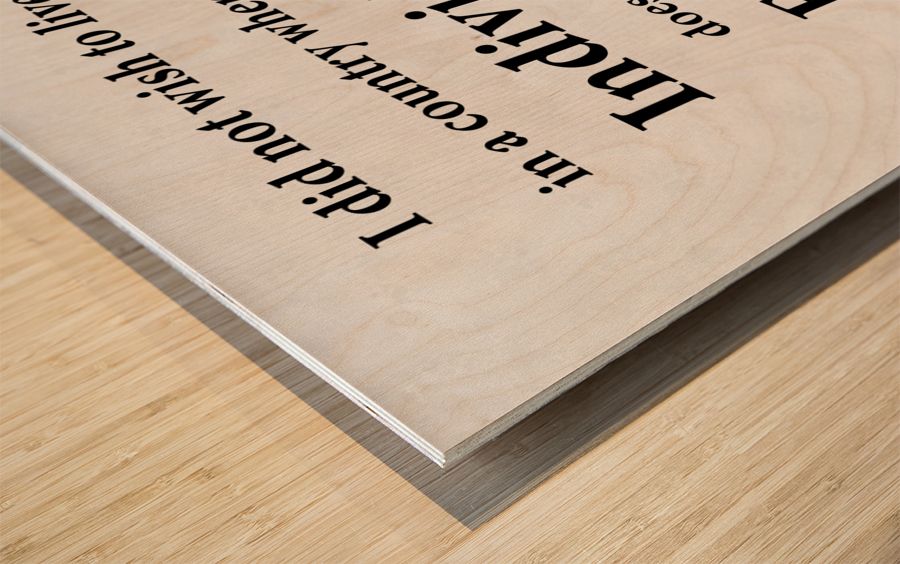 Individual Equality and Freedom Wood print