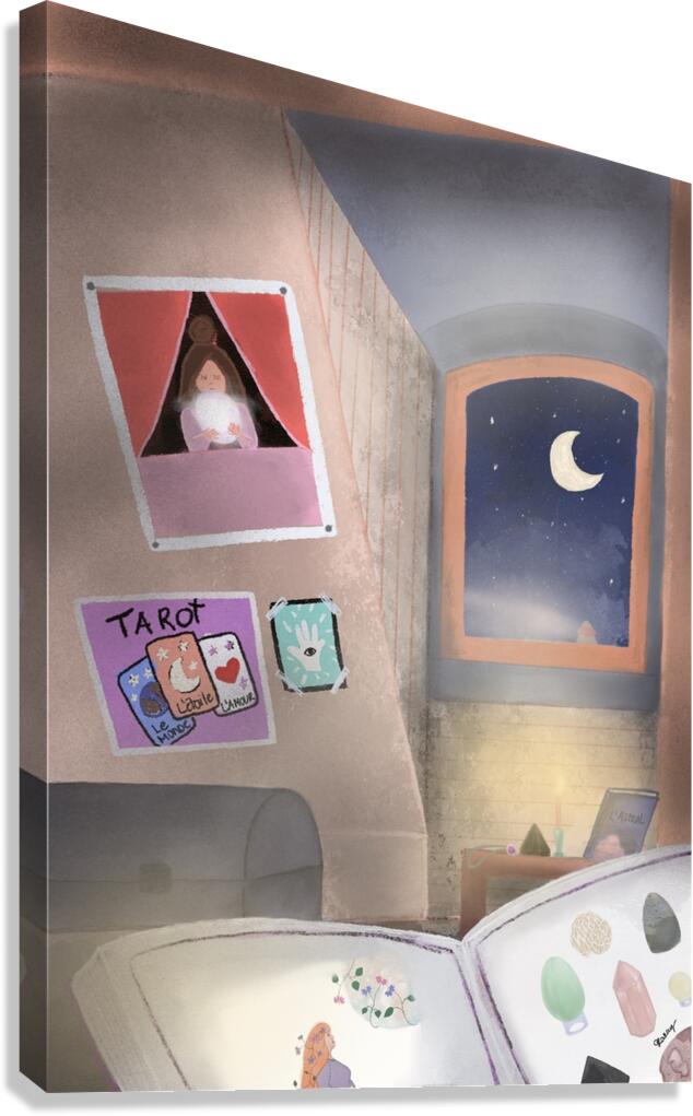 Lune et tarot  Canvas Print
