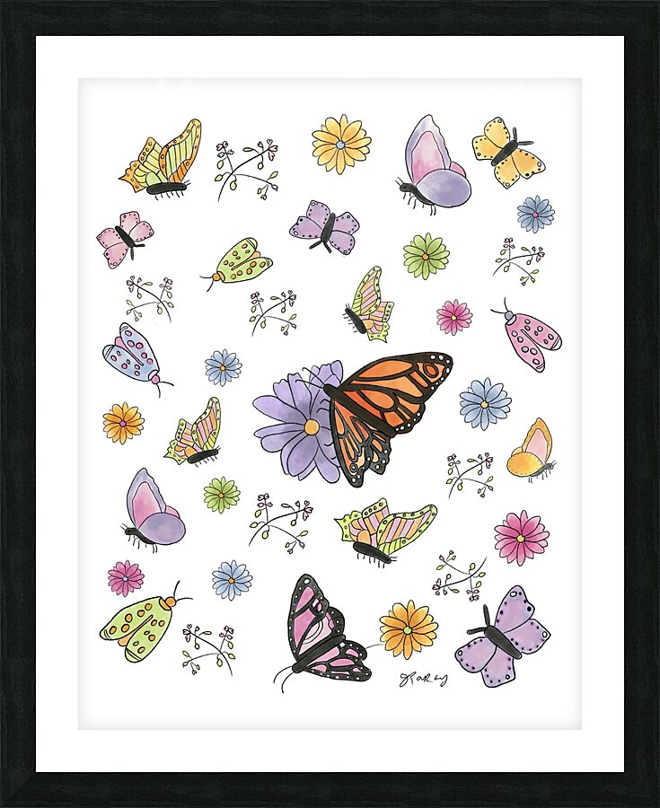 Papillons Picture Frame print