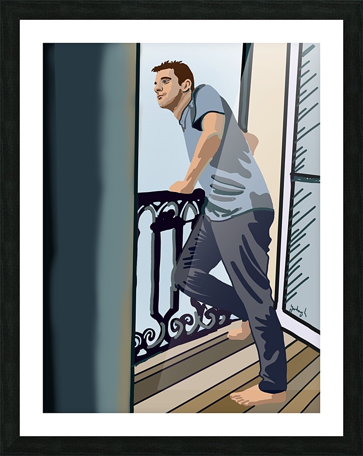 Dan in Paris Picture Frame print