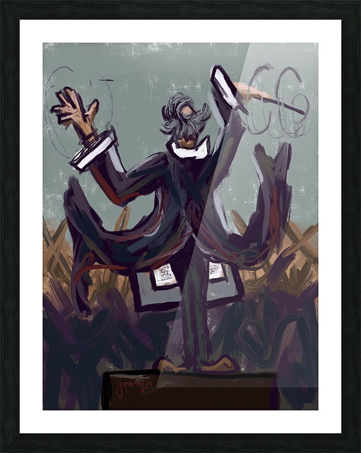 Flaming Conductor Picture Frame print