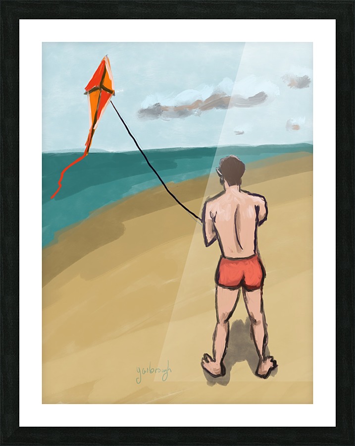 Kite Boy Picture Frame print