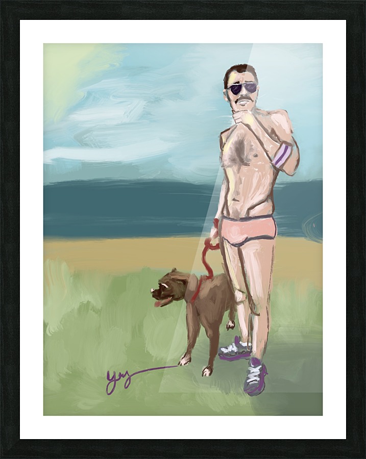 The Dog Walker Picture Frame print