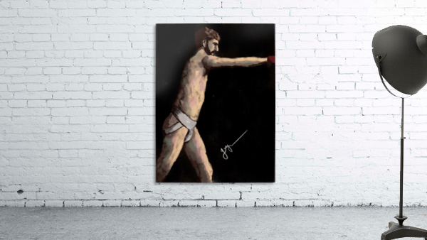 Boxer in Action Wall Preview