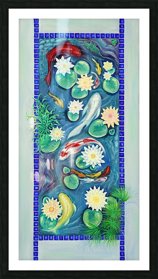 Koi Pond Picture Frame print