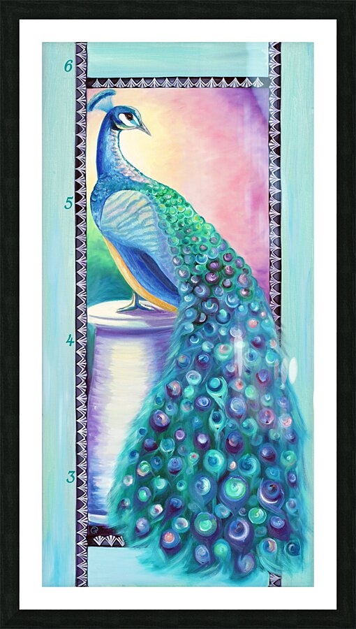 Rosette Peacock Growth Chart Picture Frame Printing