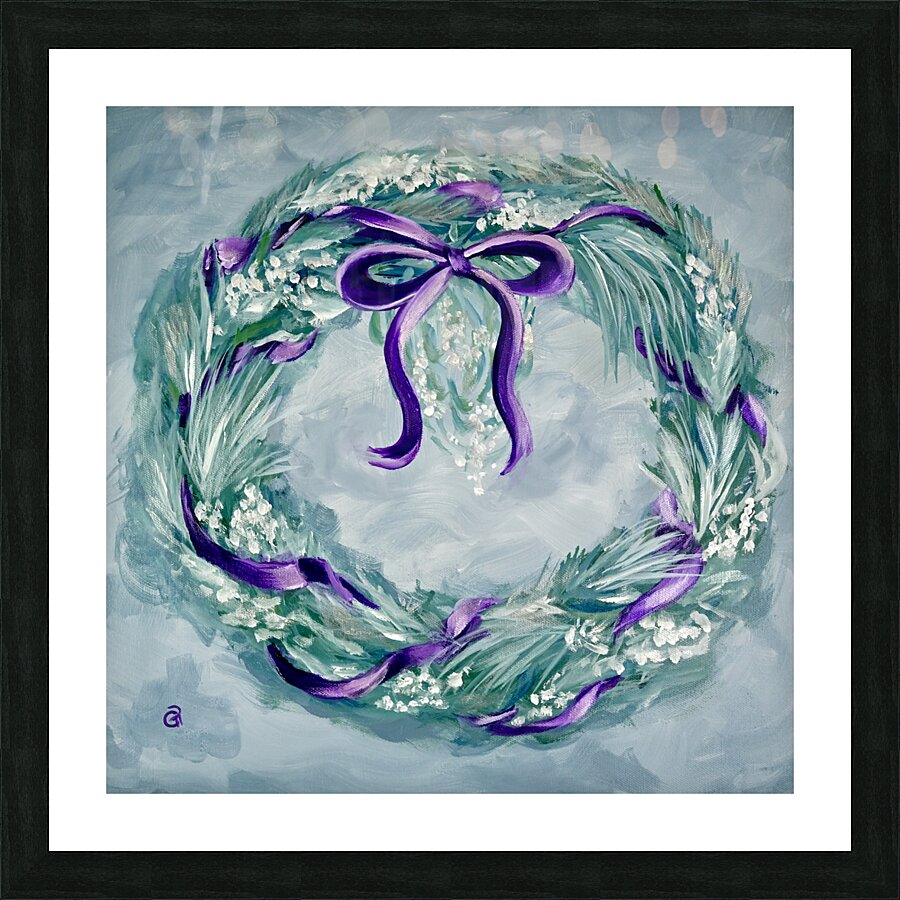 Silver Wreath Picture Frame print