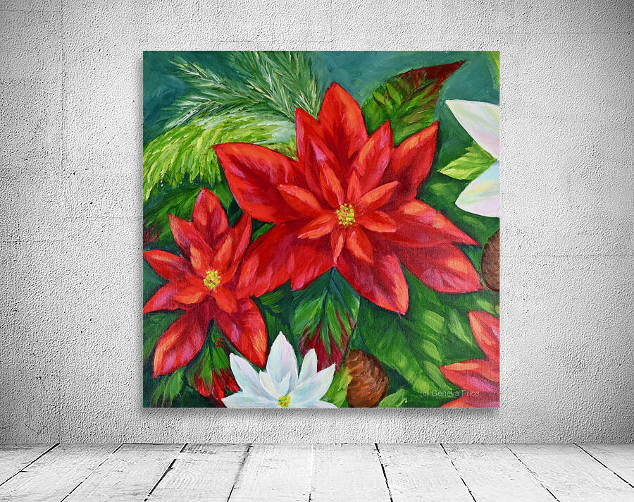 Red Poinsettias Wall Preview
