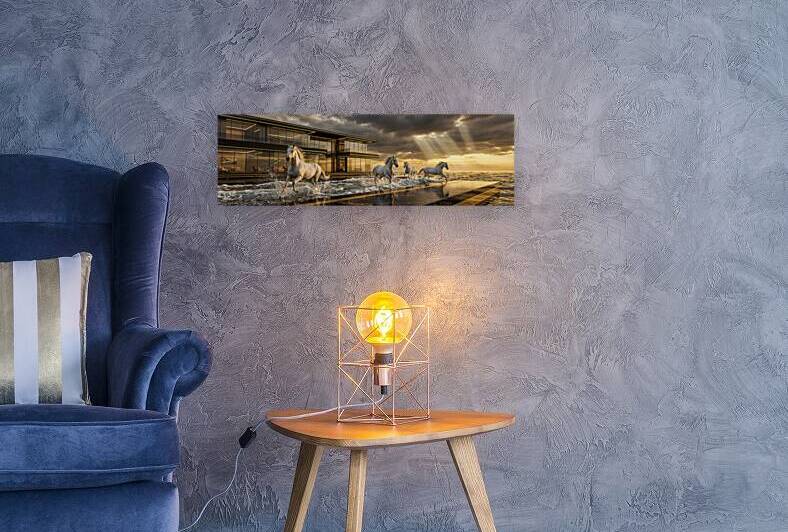 Billionaire Oceanfront Estate with White Horses – Ultra Luxury Modern Mansion Wall Art by  Auralis Noctua