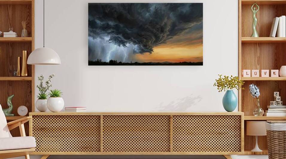Epic Storm Sunset – Dramatic Sky & Lightning Luxury Wall Art by  Auralis Noctua