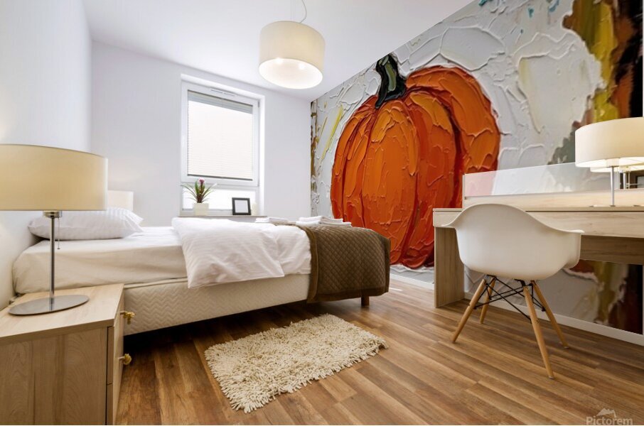 halloween pumpkin Poker card Mural print