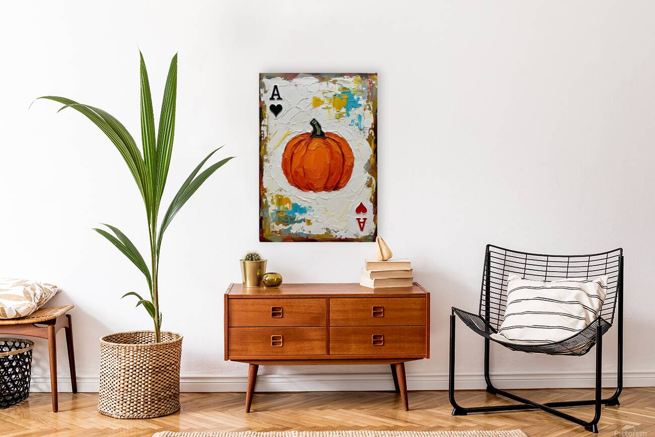 halloween pumpkin Poker card Reproduction