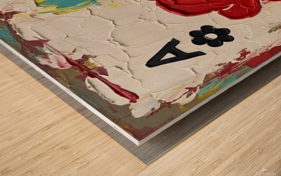 Rose Poker card Wood print