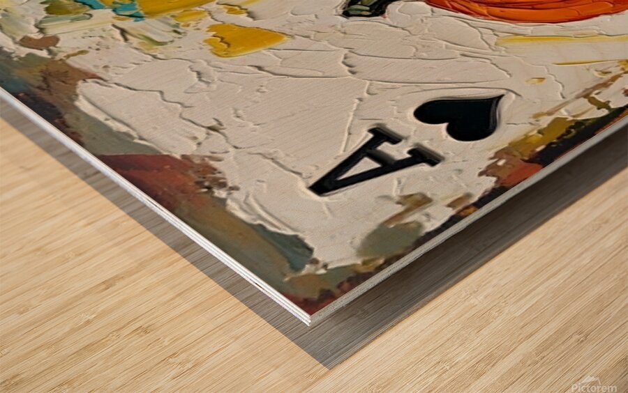 halloween pumpkin Poker card Wood print