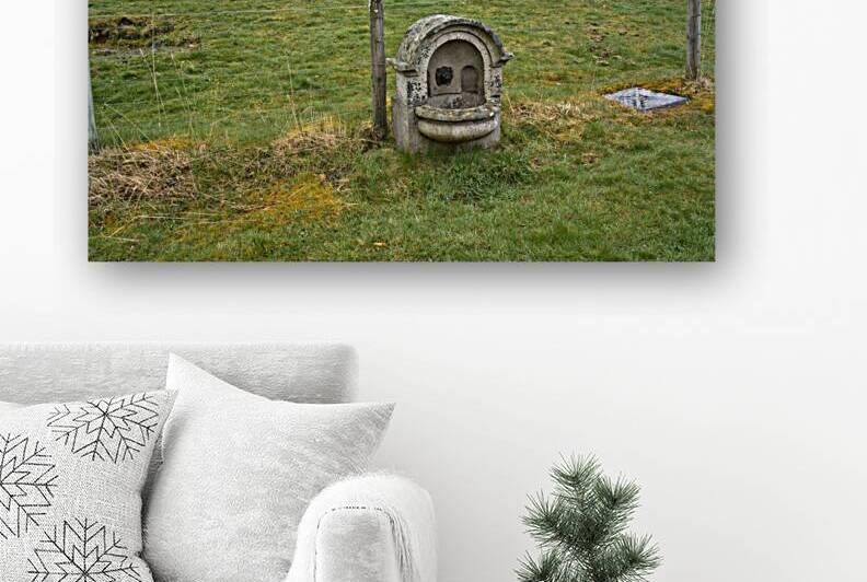 Antique Wall Fountain located in a Scotland meadow for sheep to drink from   DSC5147  1 by RonM
